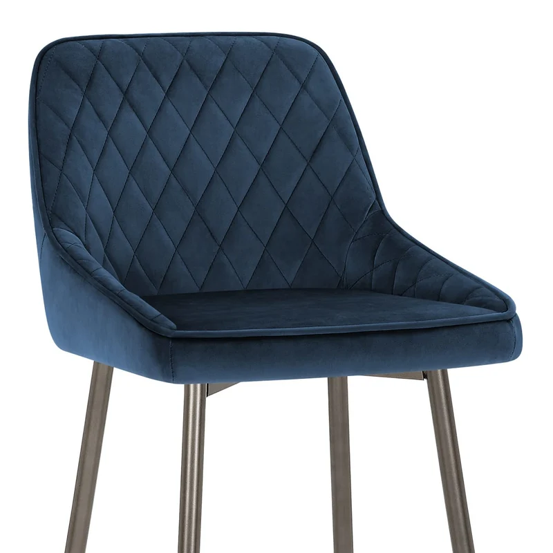 Tabouret de Bar Velours - Brisbane Bleu