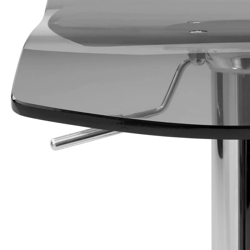 Chaise de Bar Acrylique Chrome - Crystal Gris