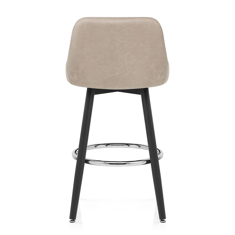 Chaise de Bar Bois Faux Cuir Antique - Hamilton Taupe