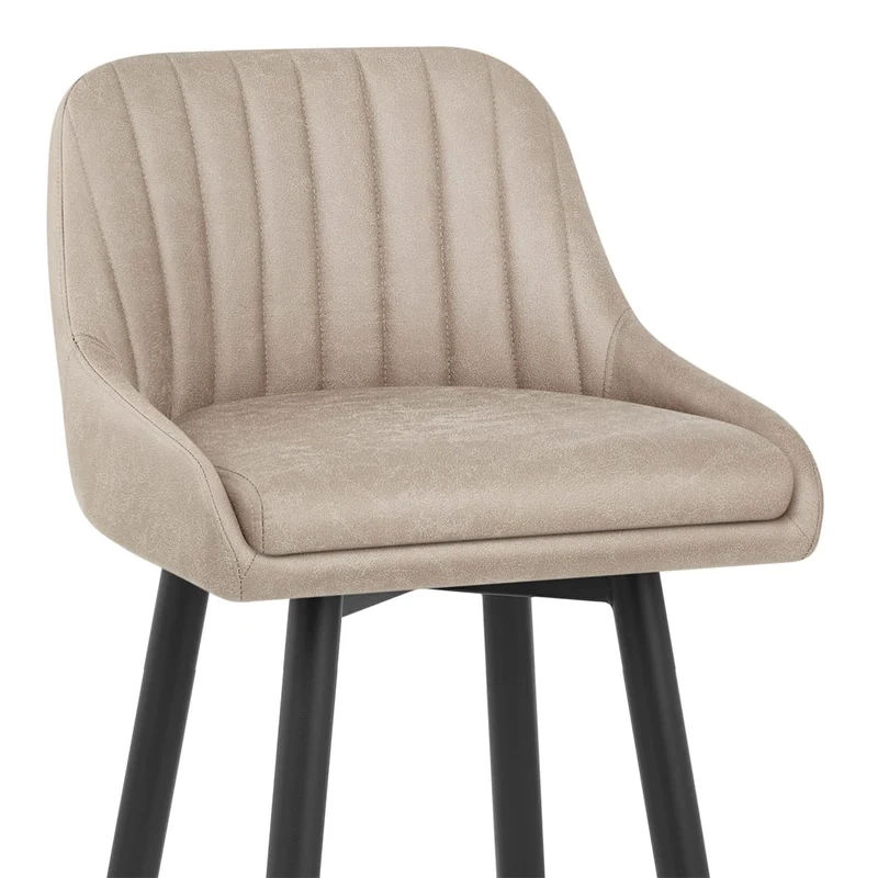 Chaise de Bar Bois Faux Cuir Antique - Hamilton Taupe
