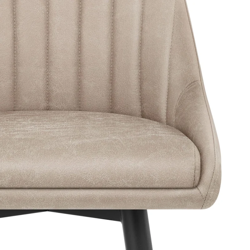 Chaise de Bar Bois Faux Cuir Antique - Hamilton Taupe