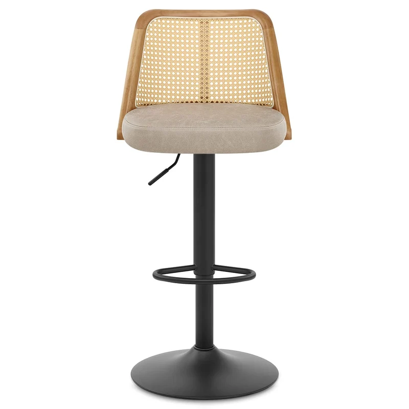 Tabouret de Bar Faux Cuir - Drew Taupe