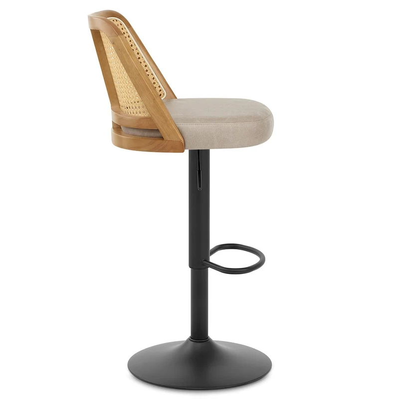 Tabouret de Bar Faux Cuir - Drew Taupe
