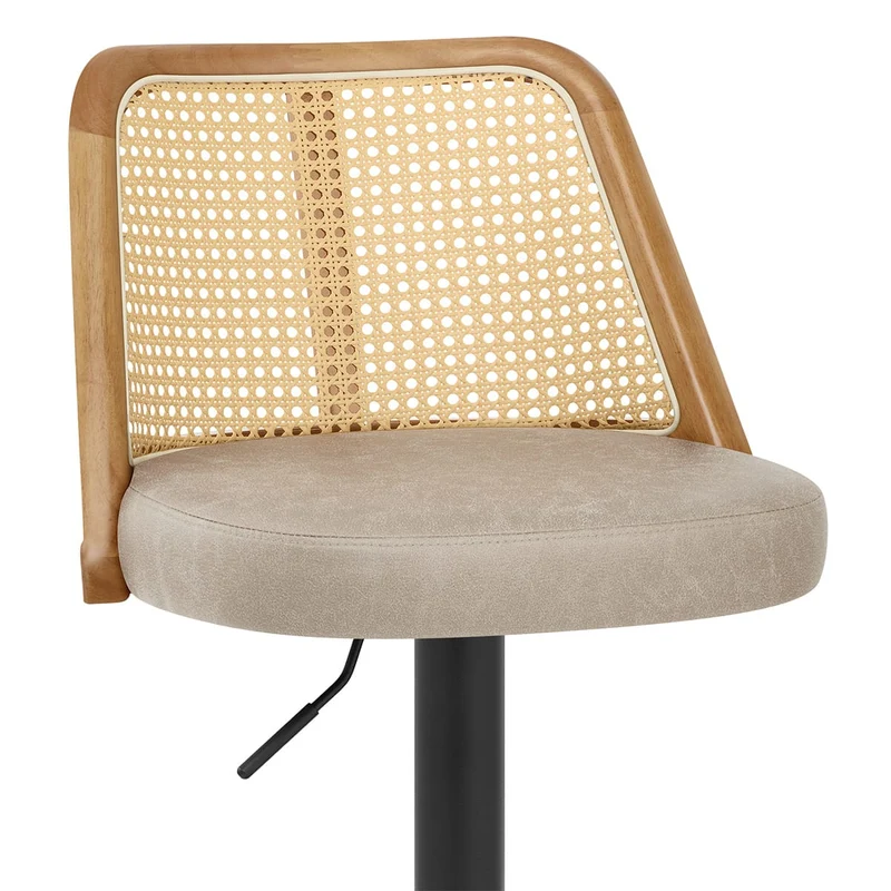 Tabouret de Bar Faux Cuir - Drew Taupe