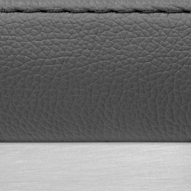 Tabouret Faux Cuir Chrome Brossé - Vision Gris