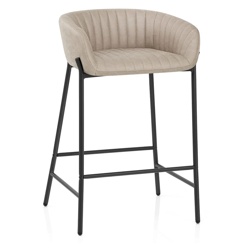 Tabouret de Bar Faux Cuir - Cub Taupe
