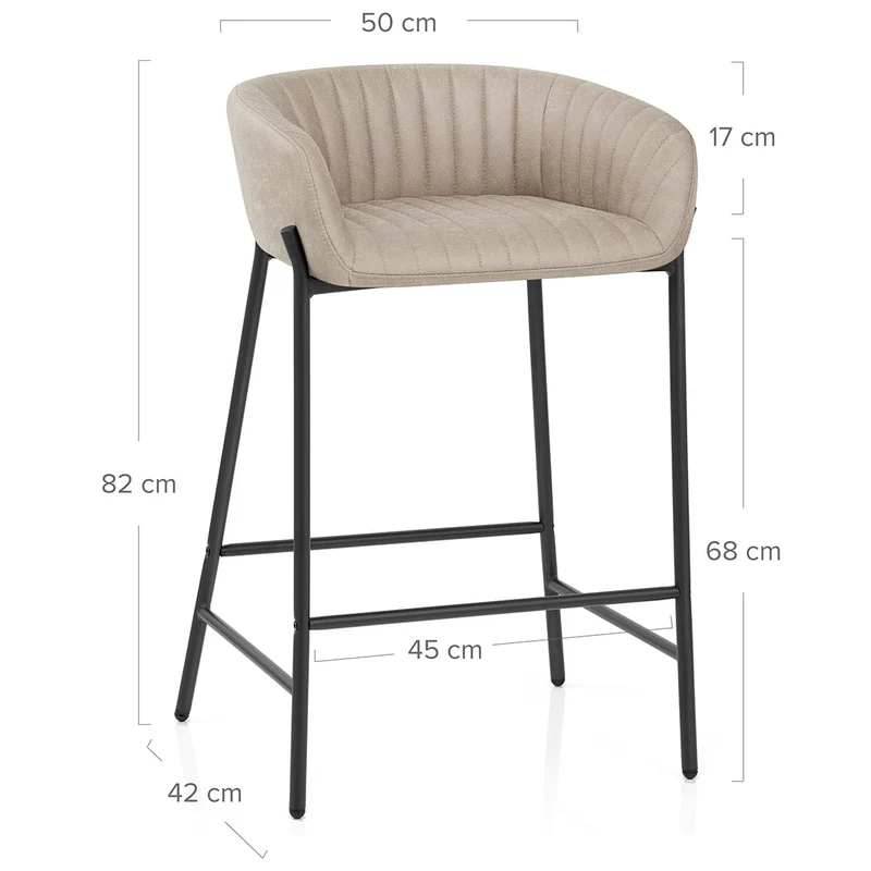 Tabouret de Bar Faux Cuir - Cub Taupe
