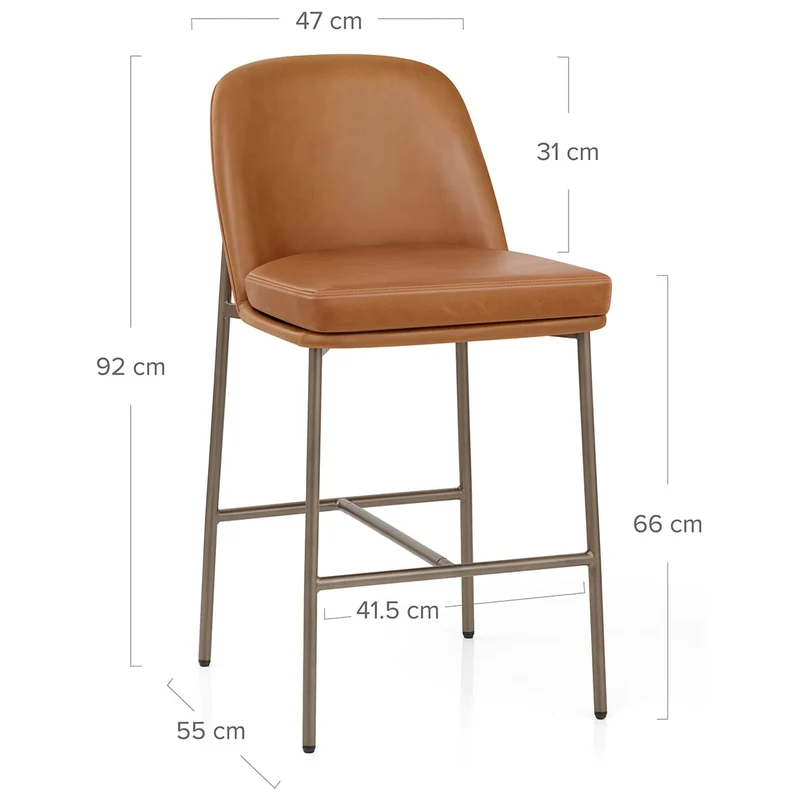 Tabouret Cuir Veritable - Cruz Marron