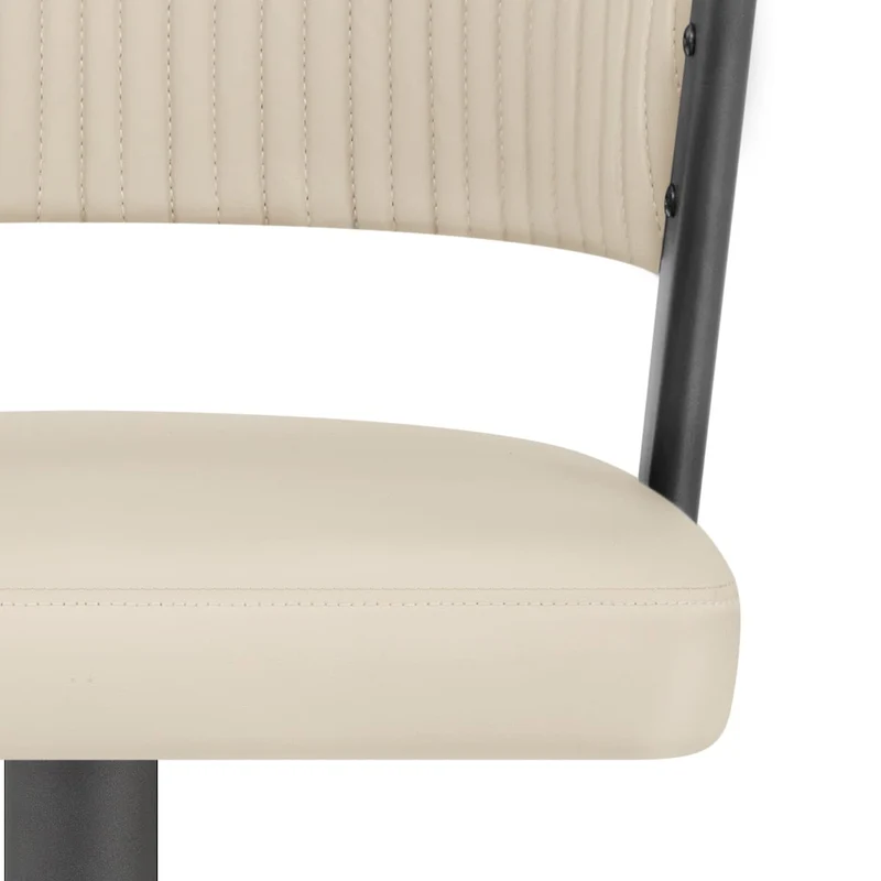 Tabouret Graphite faux cuir - Lusso Crème