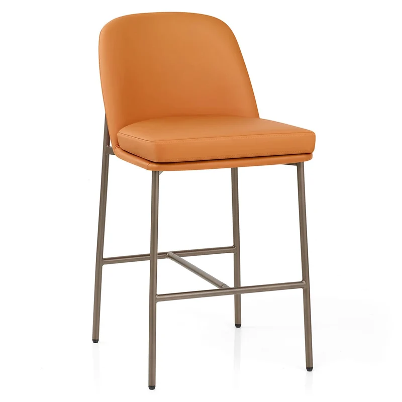 Tabouret Cuir Veritable - Cruz Orange