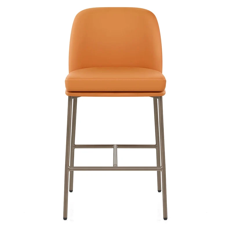 Tabouret Cuir Veritable - Cruz Orange