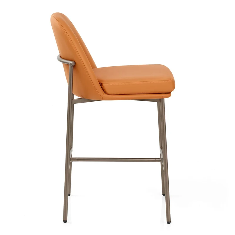 Tabouret Cuir Veritable - Cruz Orange