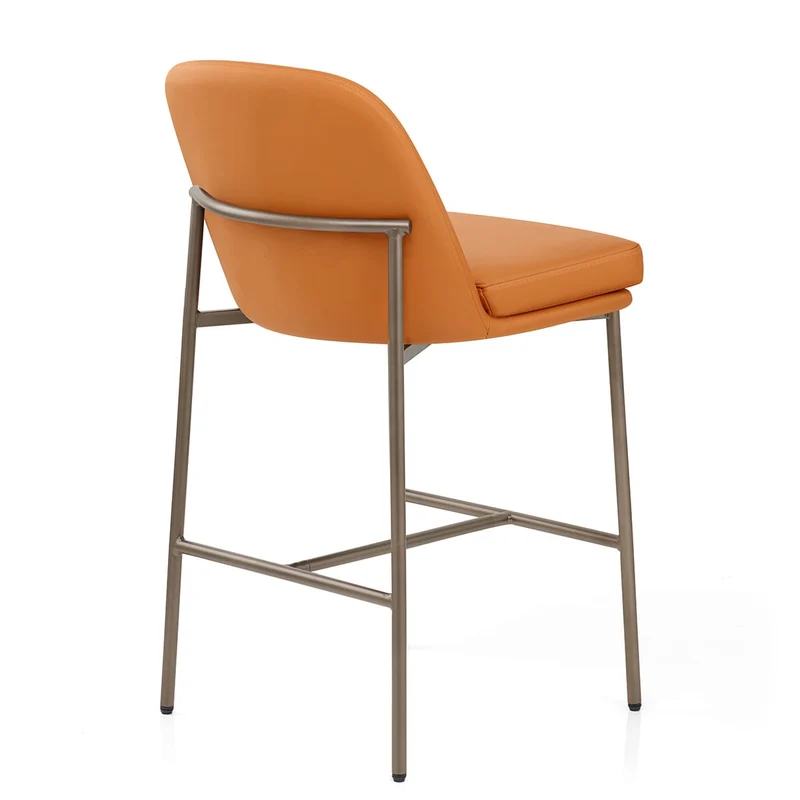 Tabouret Cuir Veritable - Cruz Orange