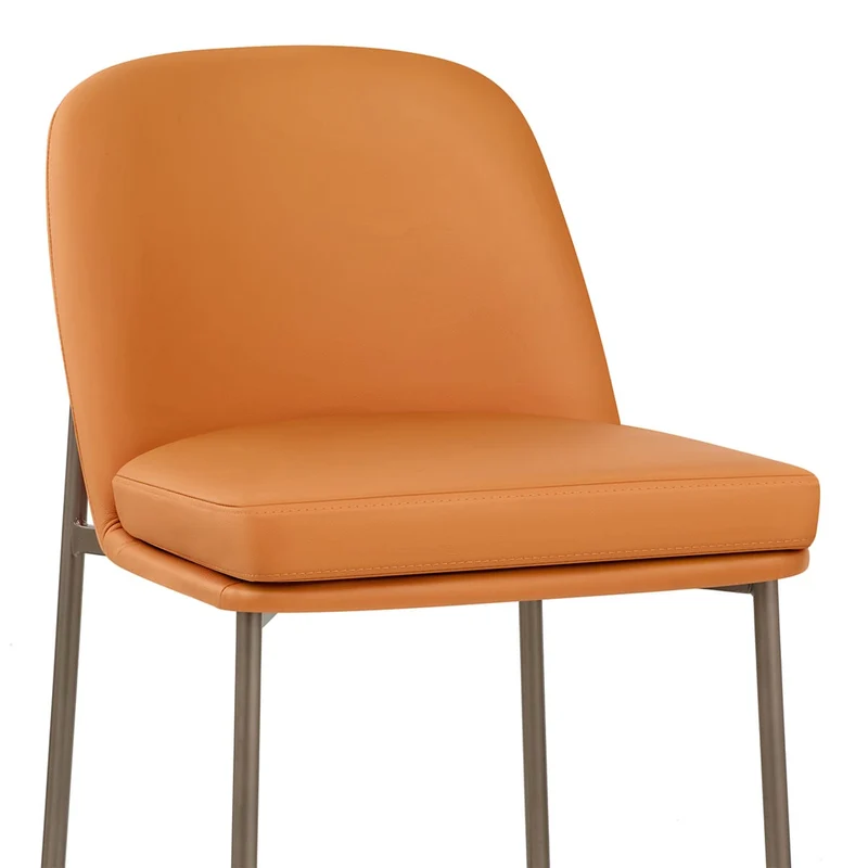 Tabouret Cuir Veritable - Cruz Orange
