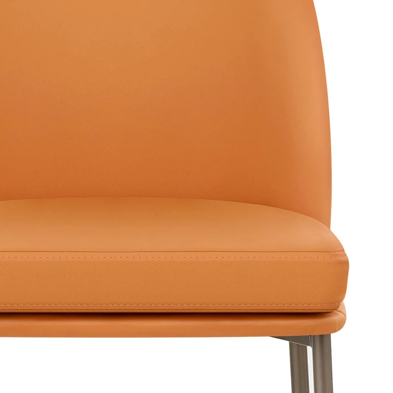 Tabouret Cuir Veritable - Cruz Orange