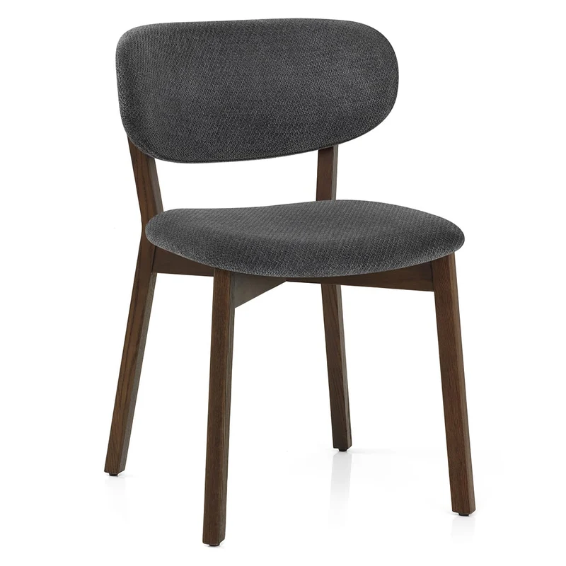 Chaise Chêne Foncé Tissu - Maya Gris Foncé