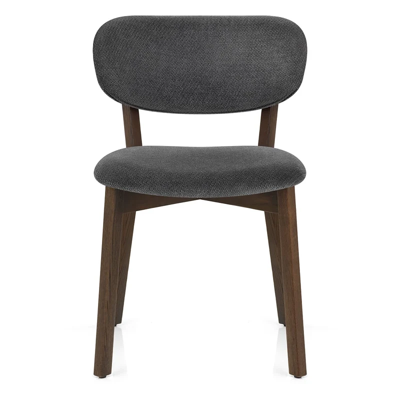 Chaise Chêne Foncé Tissu - Maya Gris Foncé