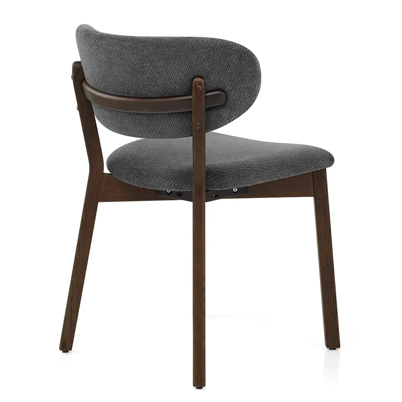 Chaise Chêne Foncé Tissu - Maya Gris Foncé