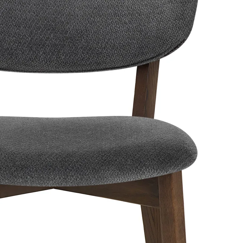 Chaise Chêne Foncé Tissu - Maya Gris Foncé