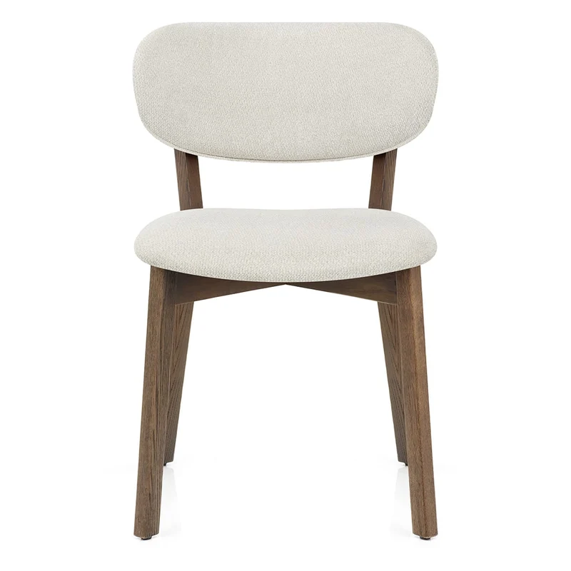 Chaise Chêne Clair Tissu - Maya Crème