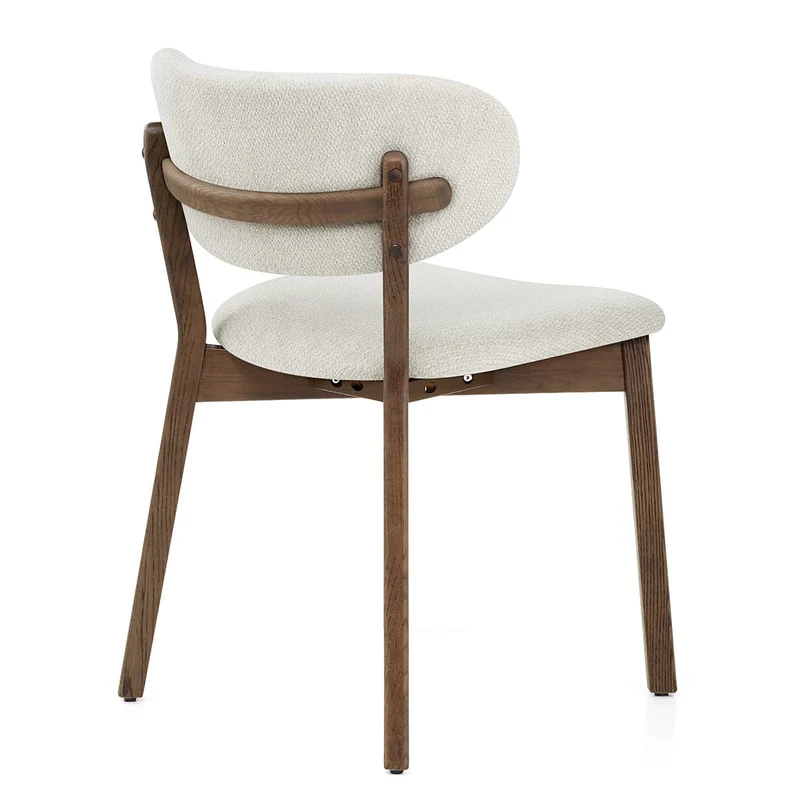 Chaise Chêne Clair Tissu - Maya Crème