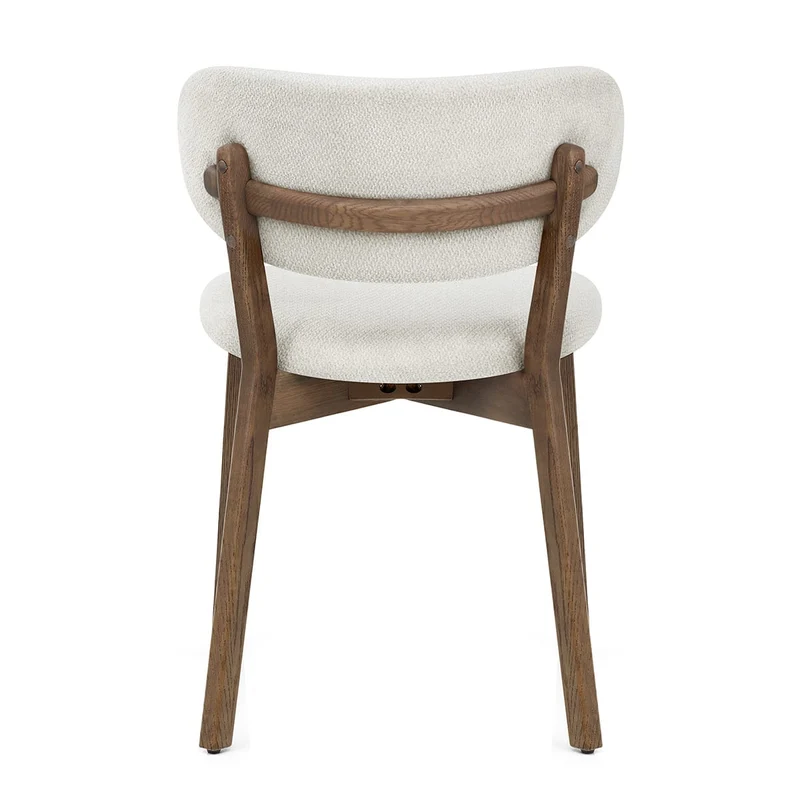 Chaise Chêne Clair Tissu - Maya Crème