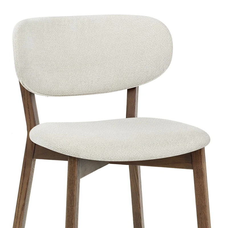 Chaise Chêne Clair Tissu - Maya Crème