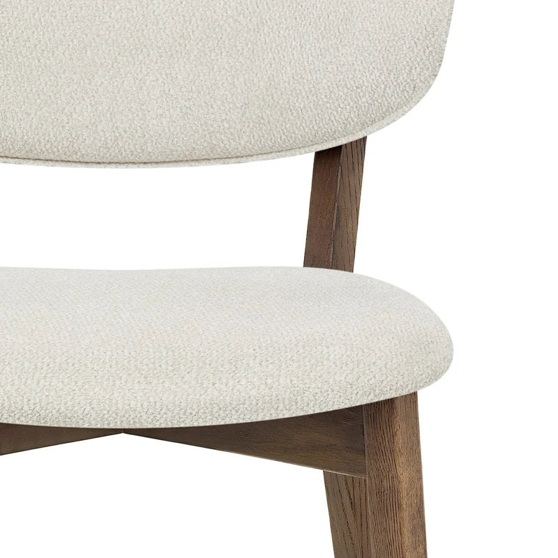 Chaise Chêne Clair Tissu - Maya Crème