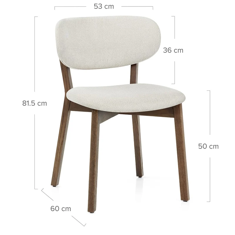 Chaise Chêne Clair Tissu - Maya Crème