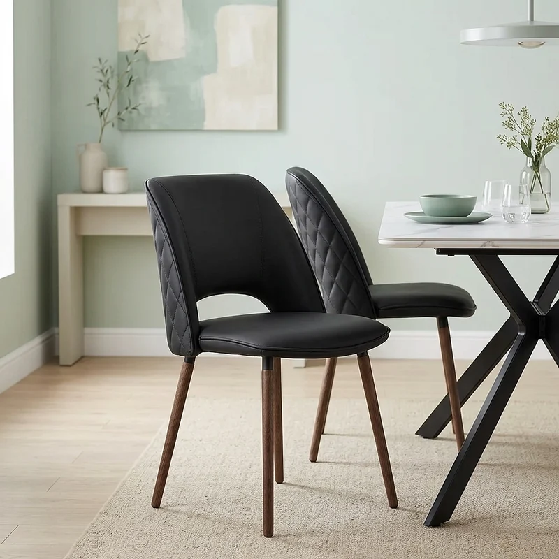 Chaise Cuir Véritable - Santo Noir