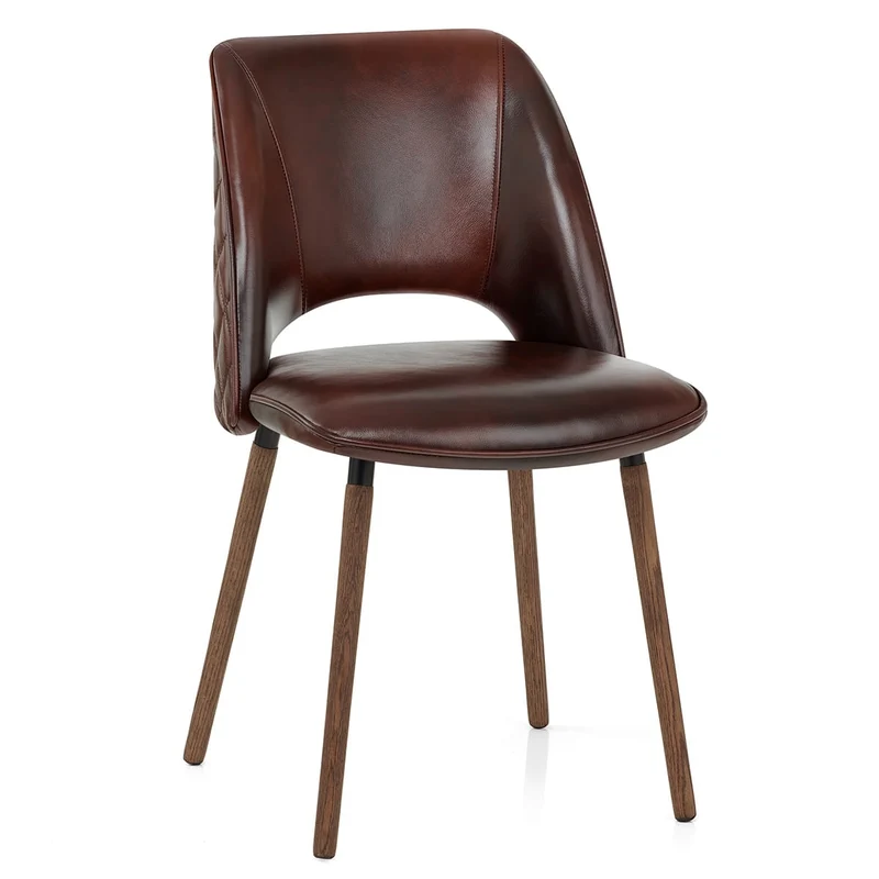 Chaise Cuir Véritable - Santo Marron