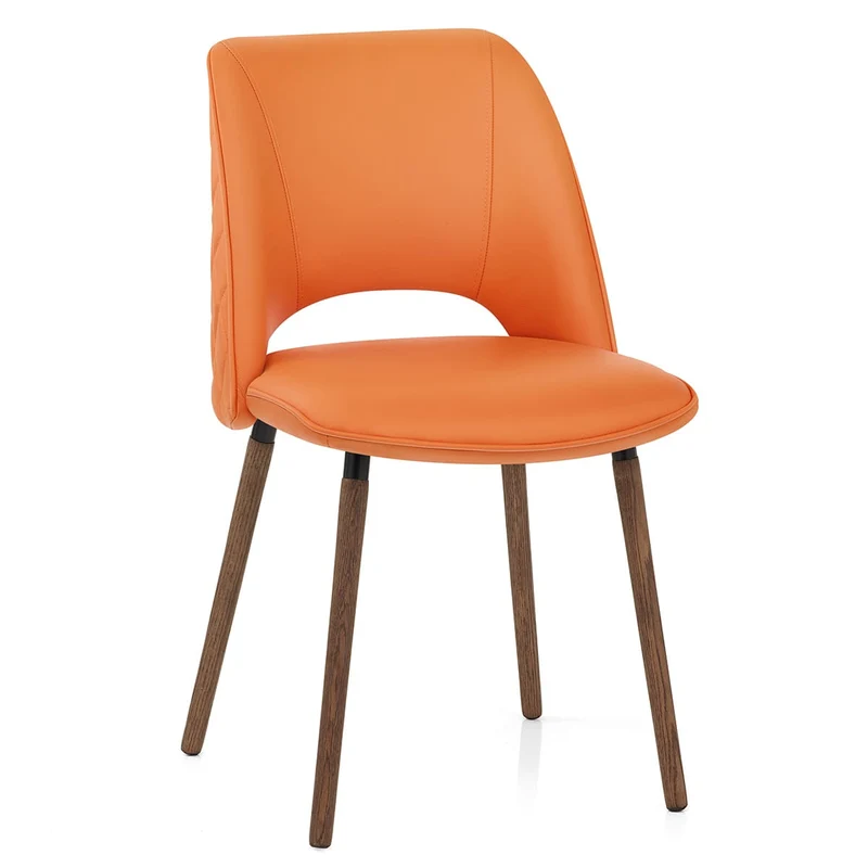 Chaise Cuir Véritable - Santo Orange