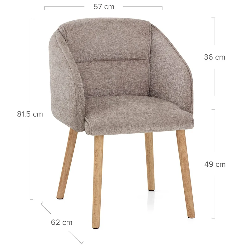 Chaise Bois Tissu - Asti Marron