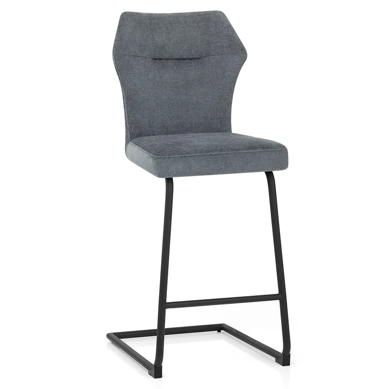 Tabouret de Bar Tissu - Troy Bleu