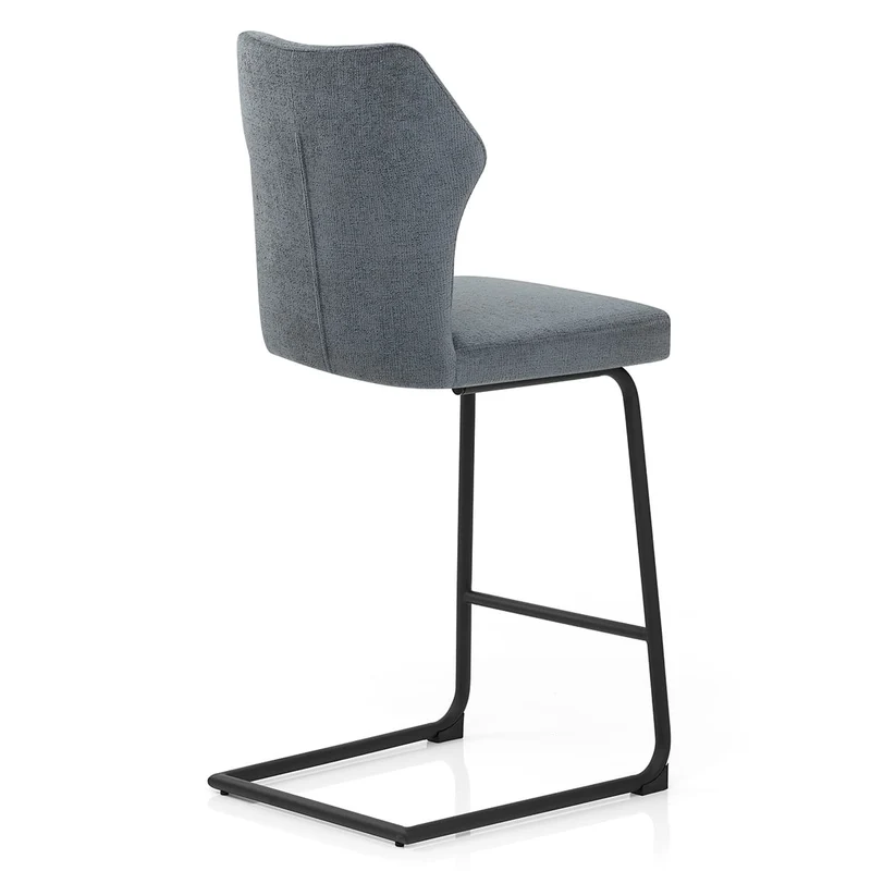 Tabouret de Bar Tissu - Troy Bleu