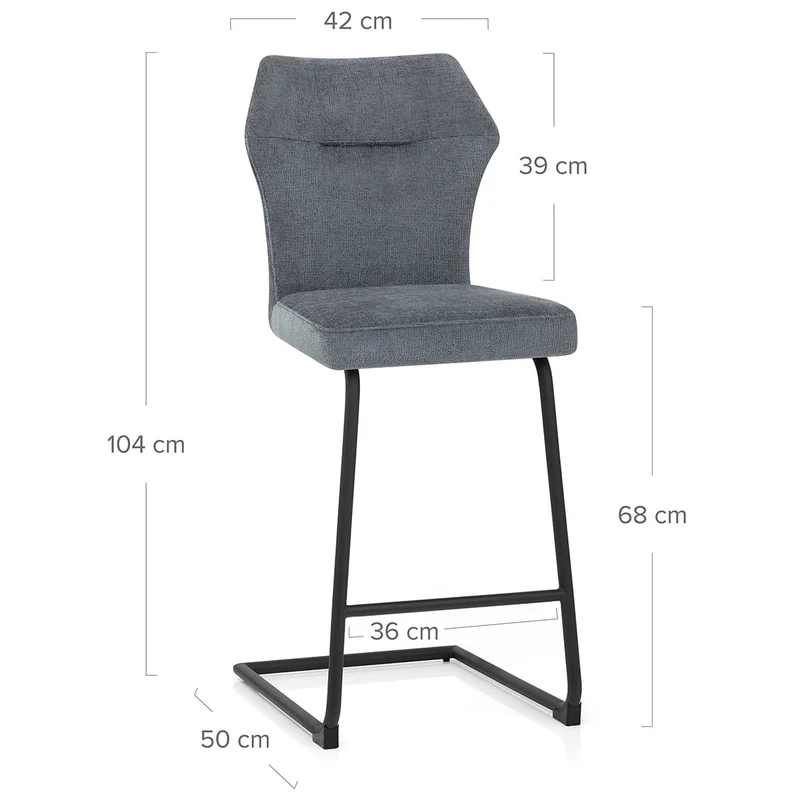Tabouret de Bar Tissu - Troy Bleu