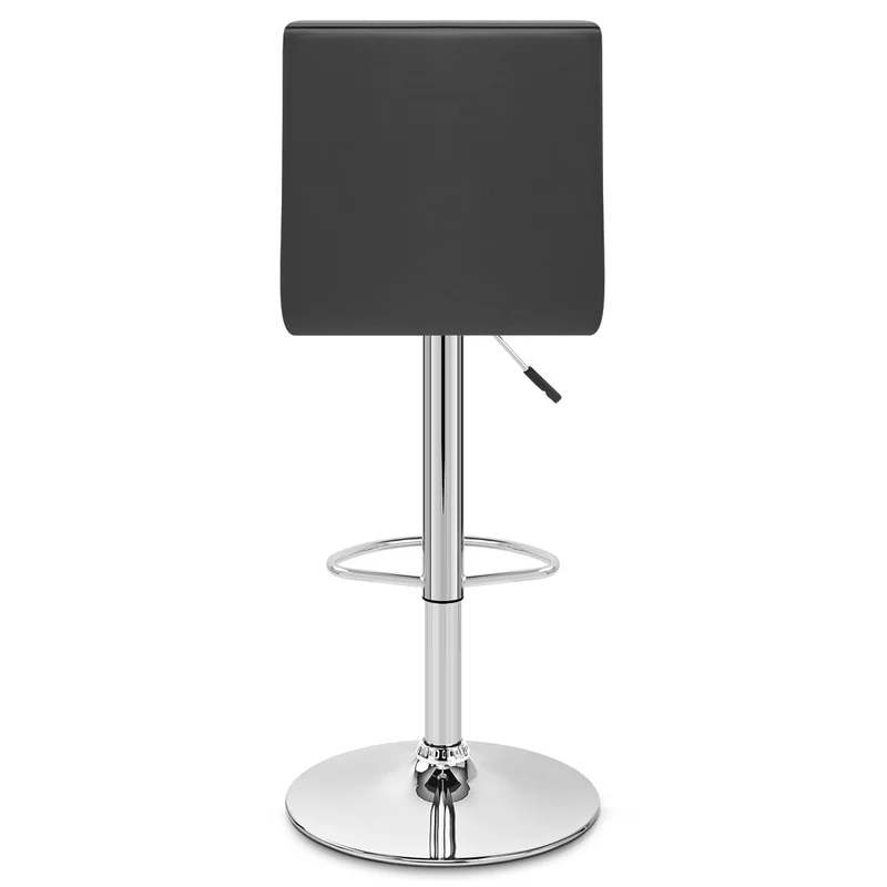 Chaise de Bar Faux Cuir Chrome - Topaz Noir
