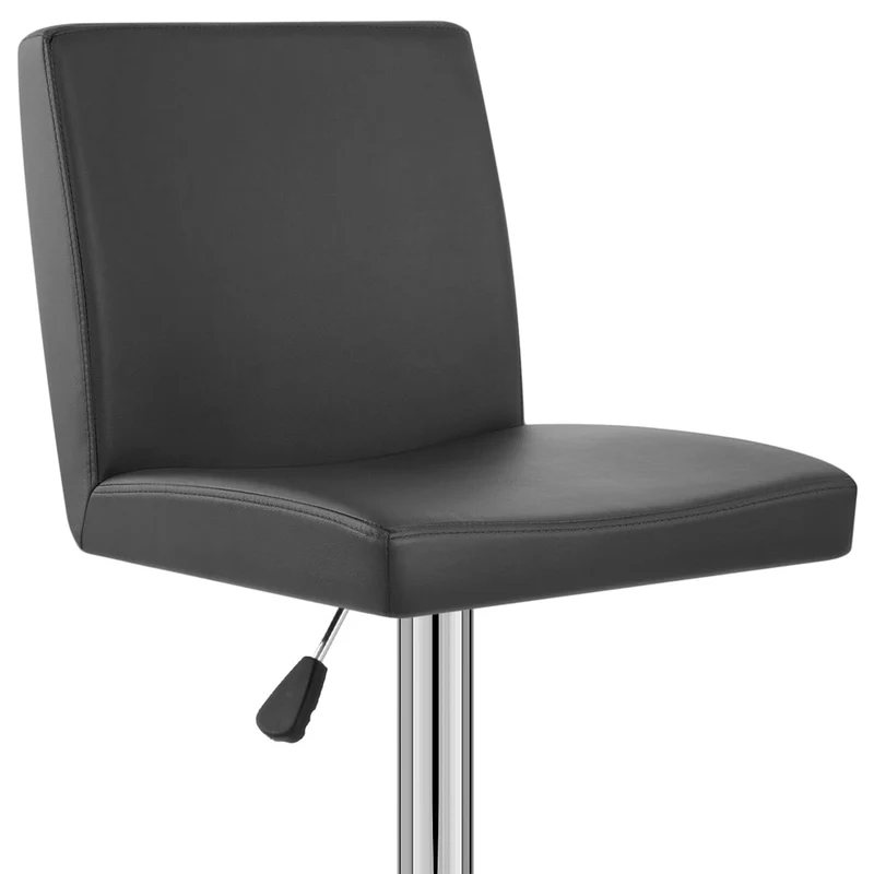 Chaise de Bar Faux Cuir Chrome - Topaz Noir