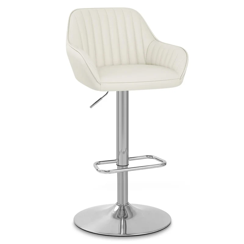 Tabouret de Bar Cuir Véritable - Tokyo Crème