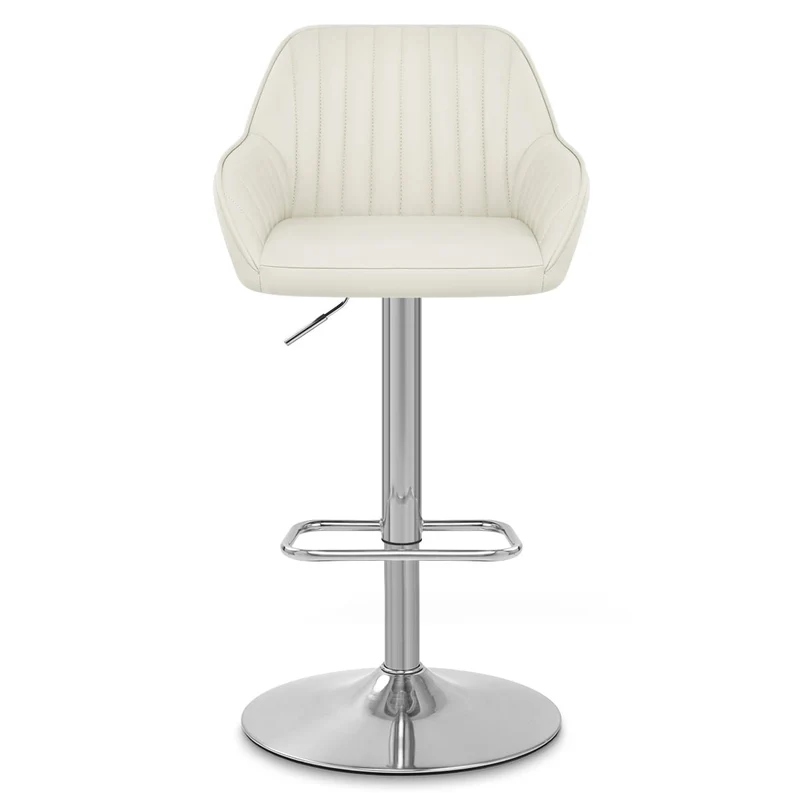 Tabouret de Bar Cuir Véritable - Tokyo Crème
