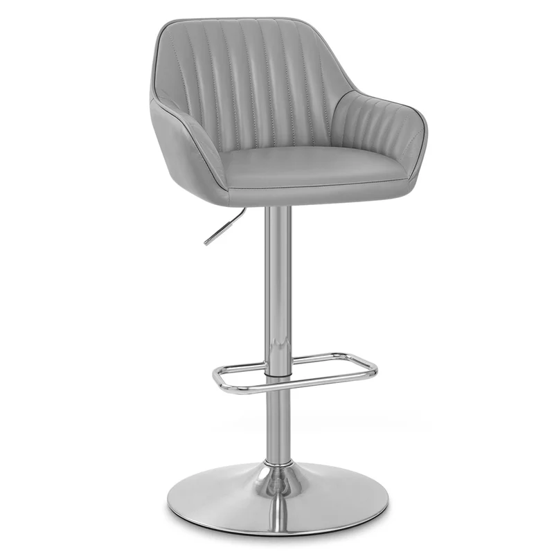 Tabouret de Bar Cuir Véritable - Tokyo Gris