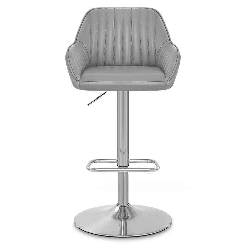 Tabouret de Bar Cuir Véritable - Tokyo Gris