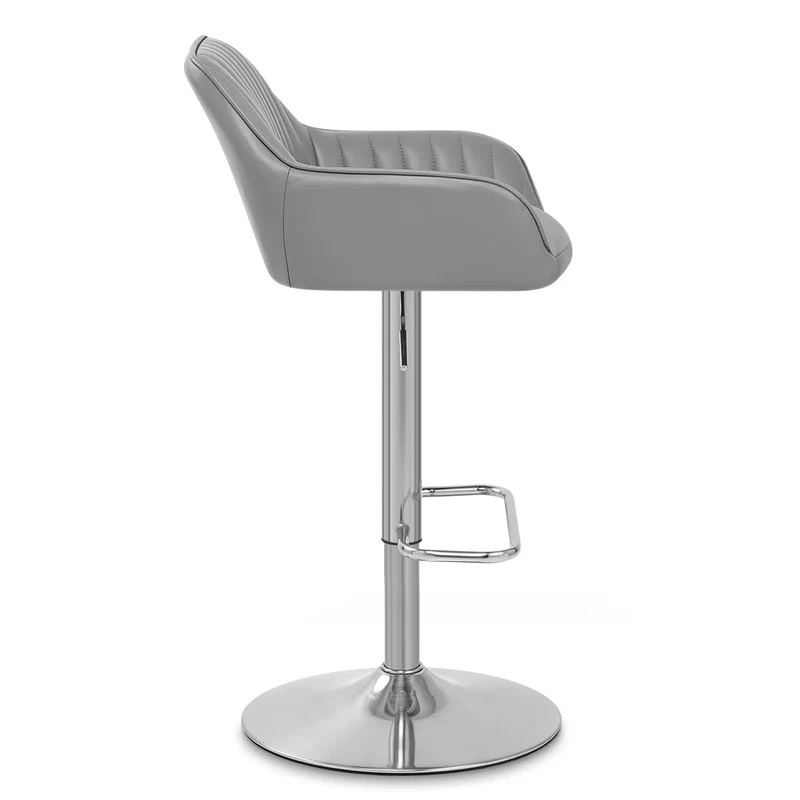 Tabouret de Bar Cuir Véritable - Tokyo Gris