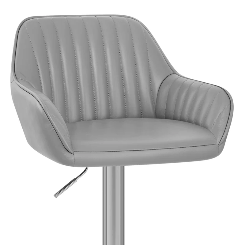 Tabouret de Bar Cuir Véritable - Tokyo Gris