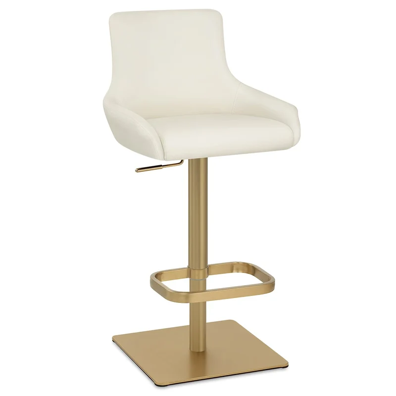 Tabouret de Bar Doré - Olivia Crème