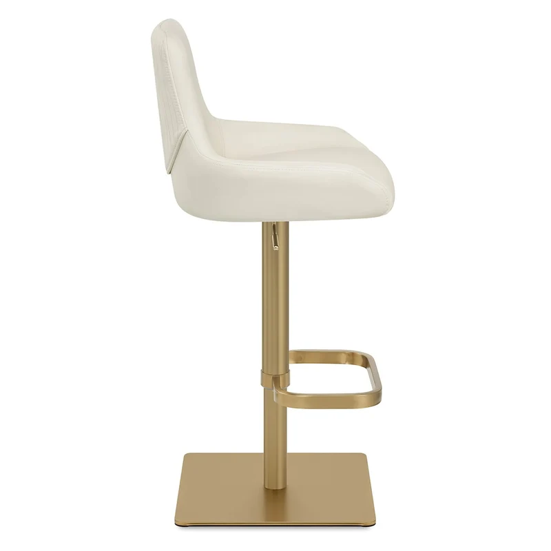 Tabouret de Bar Doré - Olivia Crème