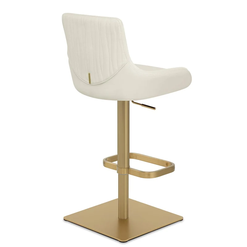 Tabouret de Bar Doré - Olivia Crème