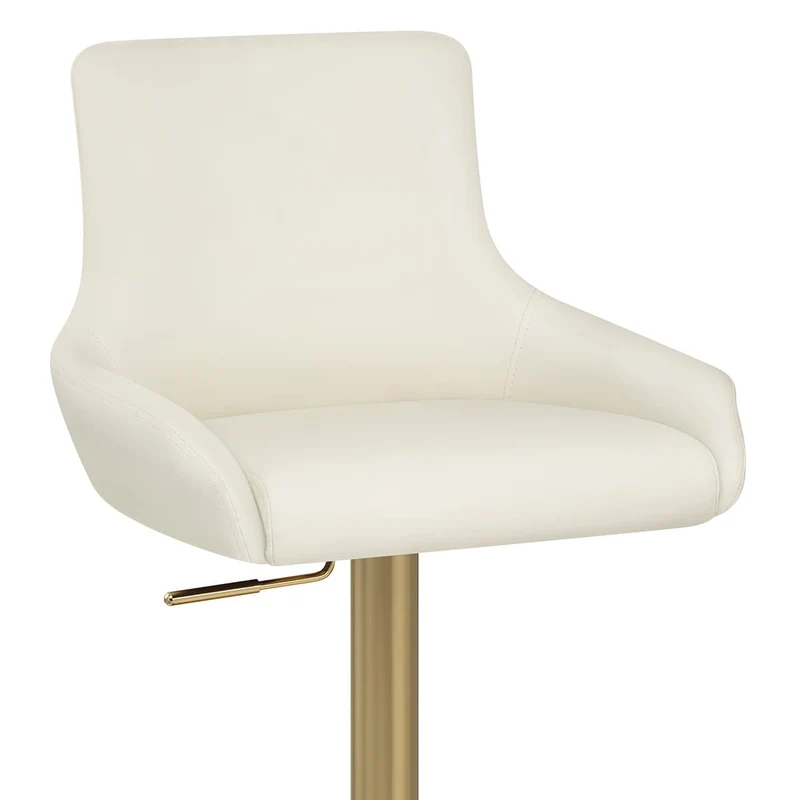 Tabouret de Bar Doré - Olivia Crème