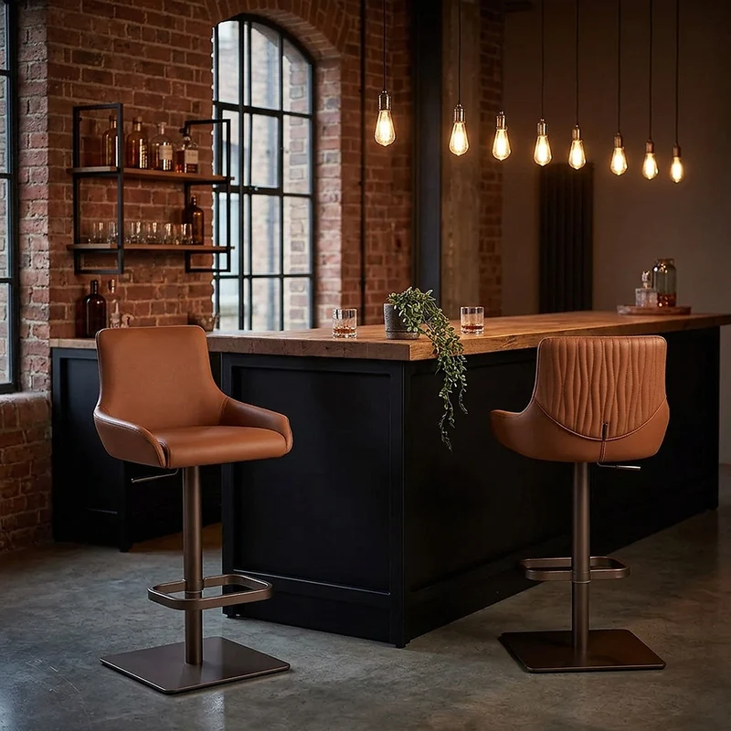 Tabouret de Bar Bronzé - Olivia Marron