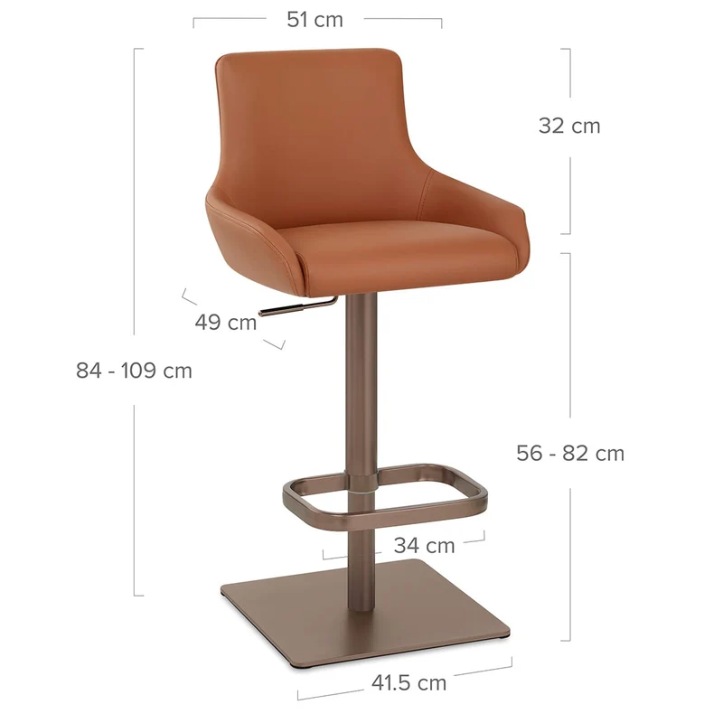 Tabouret de Bar Bronzé - Olivia Marron
